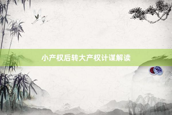 小产权后转大产权计谋解读
