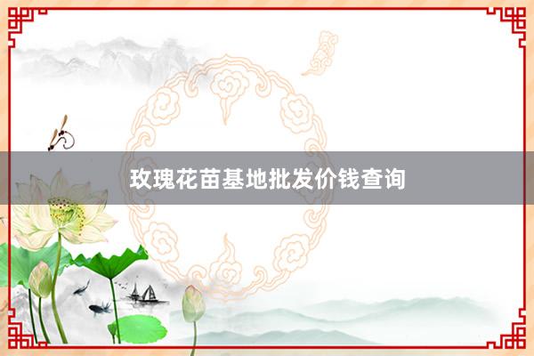 玫瑰花苗基地批发价钱查询